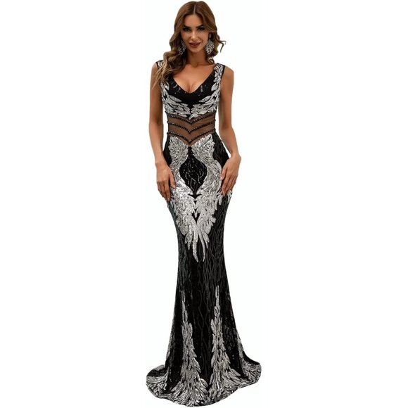 NWT Beautiful Sparkling Bling Sequin Evening Gown Prom Dress Quincenera … - Picture 2 of 14